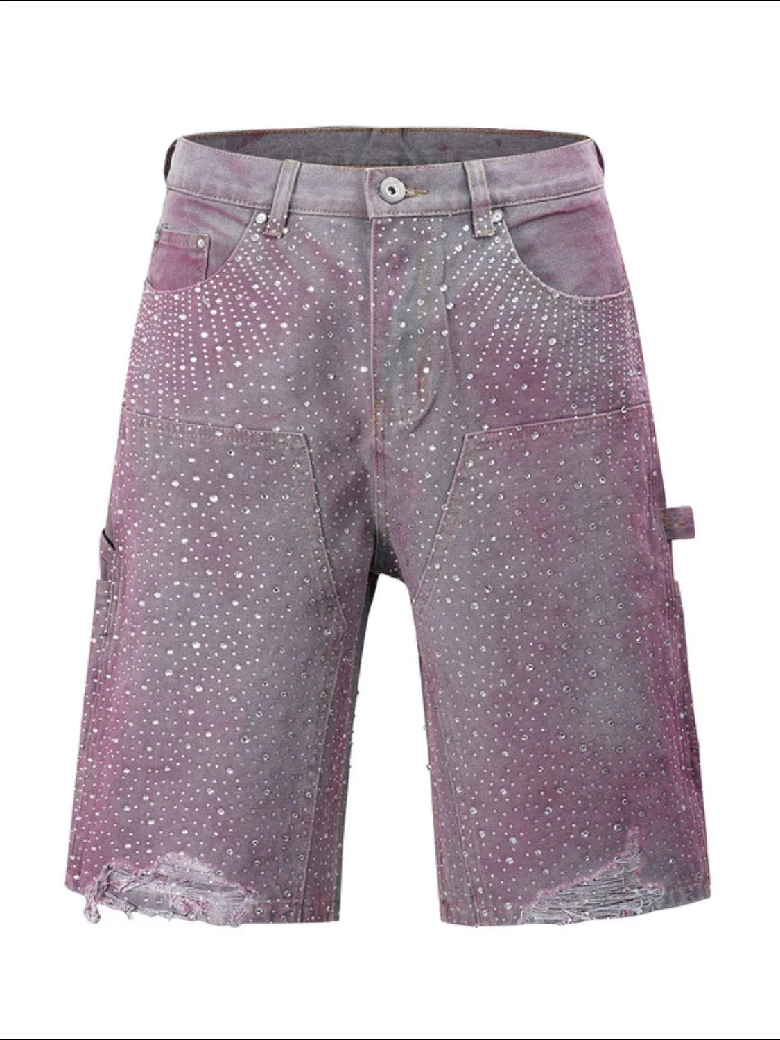 Men's Rhinestone Shorts with Pockets - URBANPICK FASHION