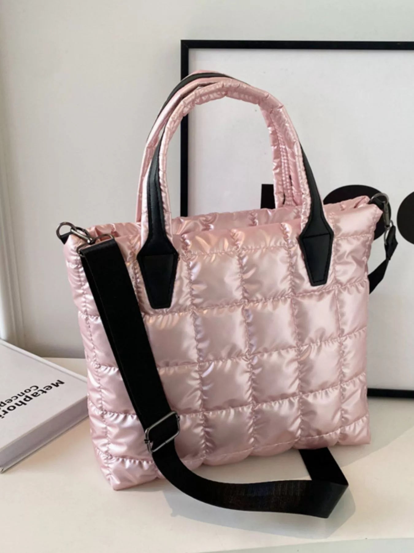 Bubble Textured Tote Crossbody Bag - URBANPICK FASHION