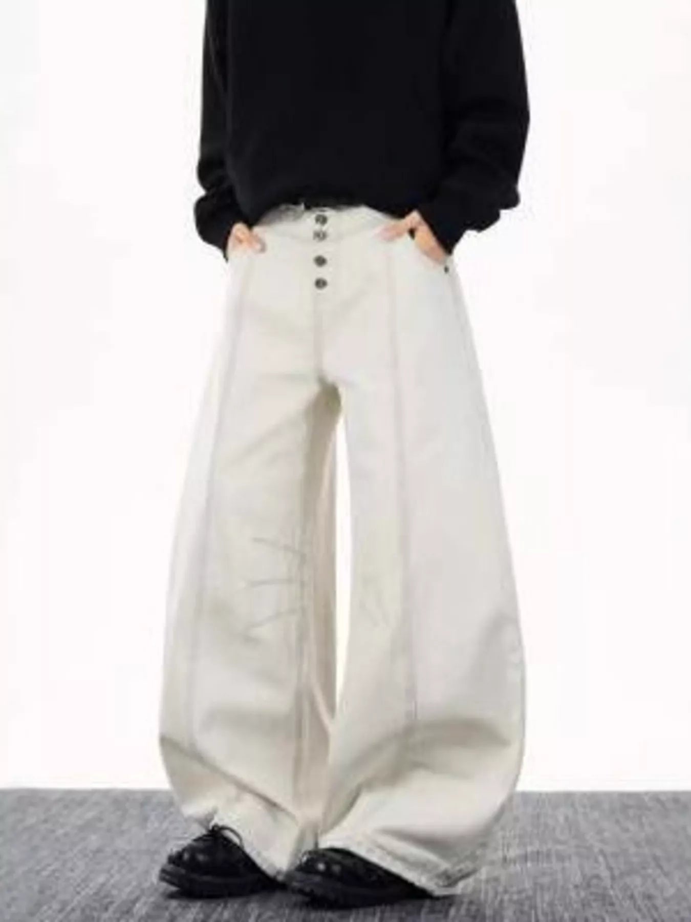 Men's Full Size Wide Leg Button-Fly Jeans Plus Size - URBANPICK FASHION