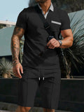Men's Full Size Casual Short Sleeve Polo & Shorts Set Plus Size - URBANPICK FASHION