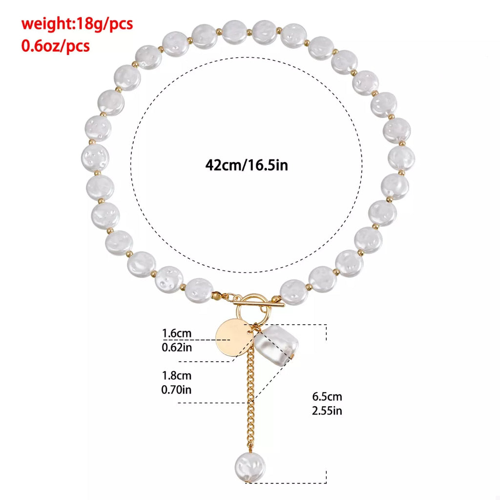 18K Gold-Plated Pearl Drop Necklace - URBANPICK FASHION