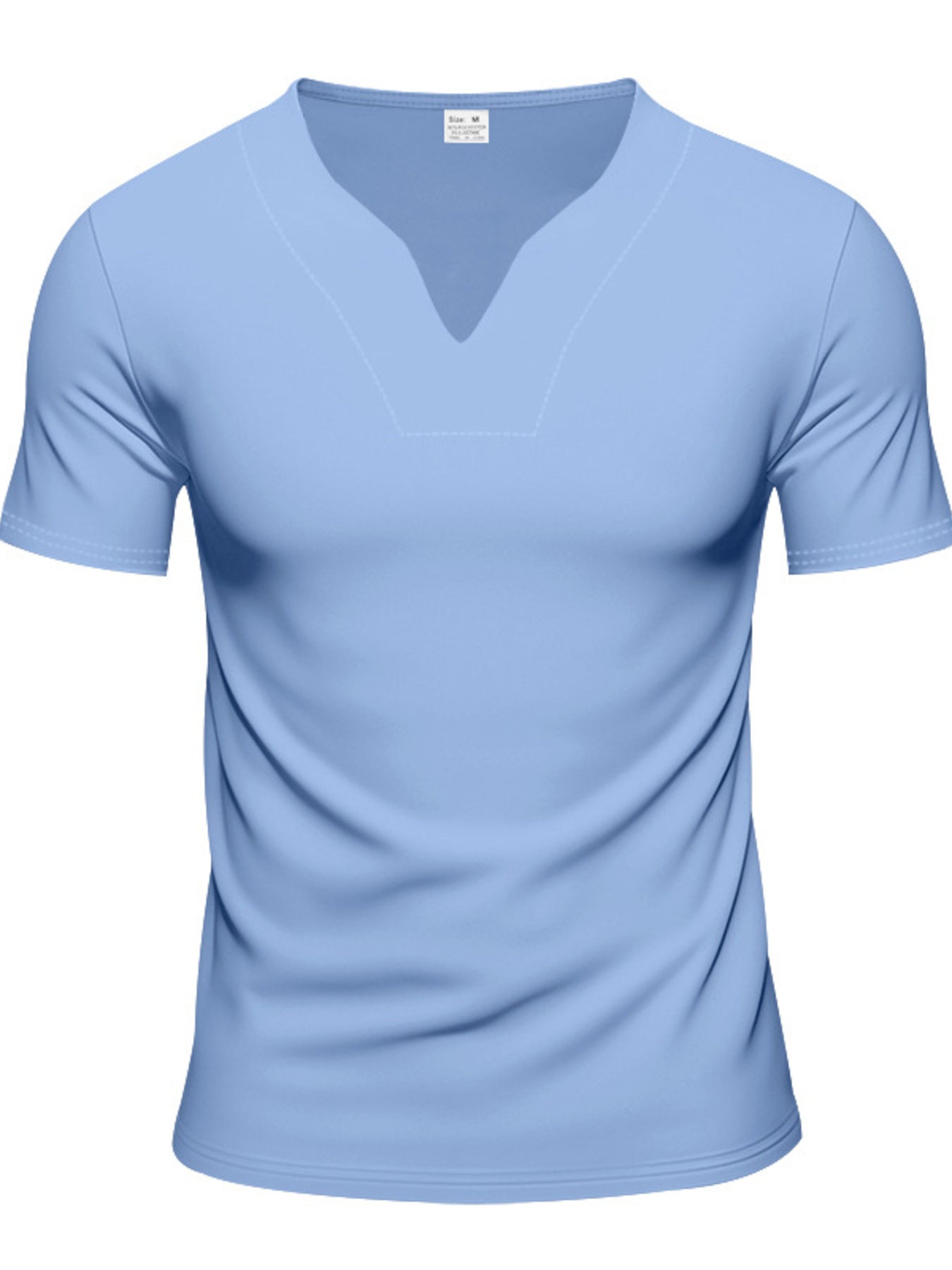 Men's Full Size Casual V-Neck Short Sleeve T-Shirt Plus Size - URBANPICK FASHION