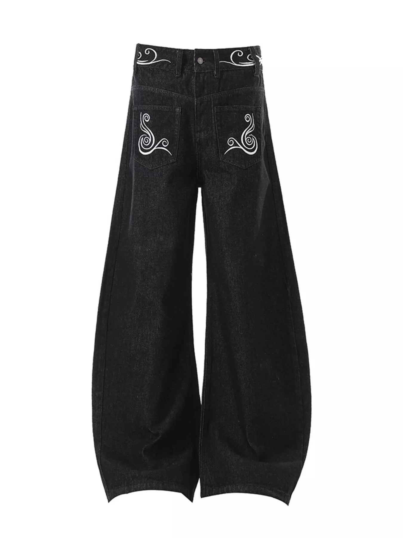 Men's Full Size Embroidered Wide Leg Jeans Plus Size - URBANPICK FASHION