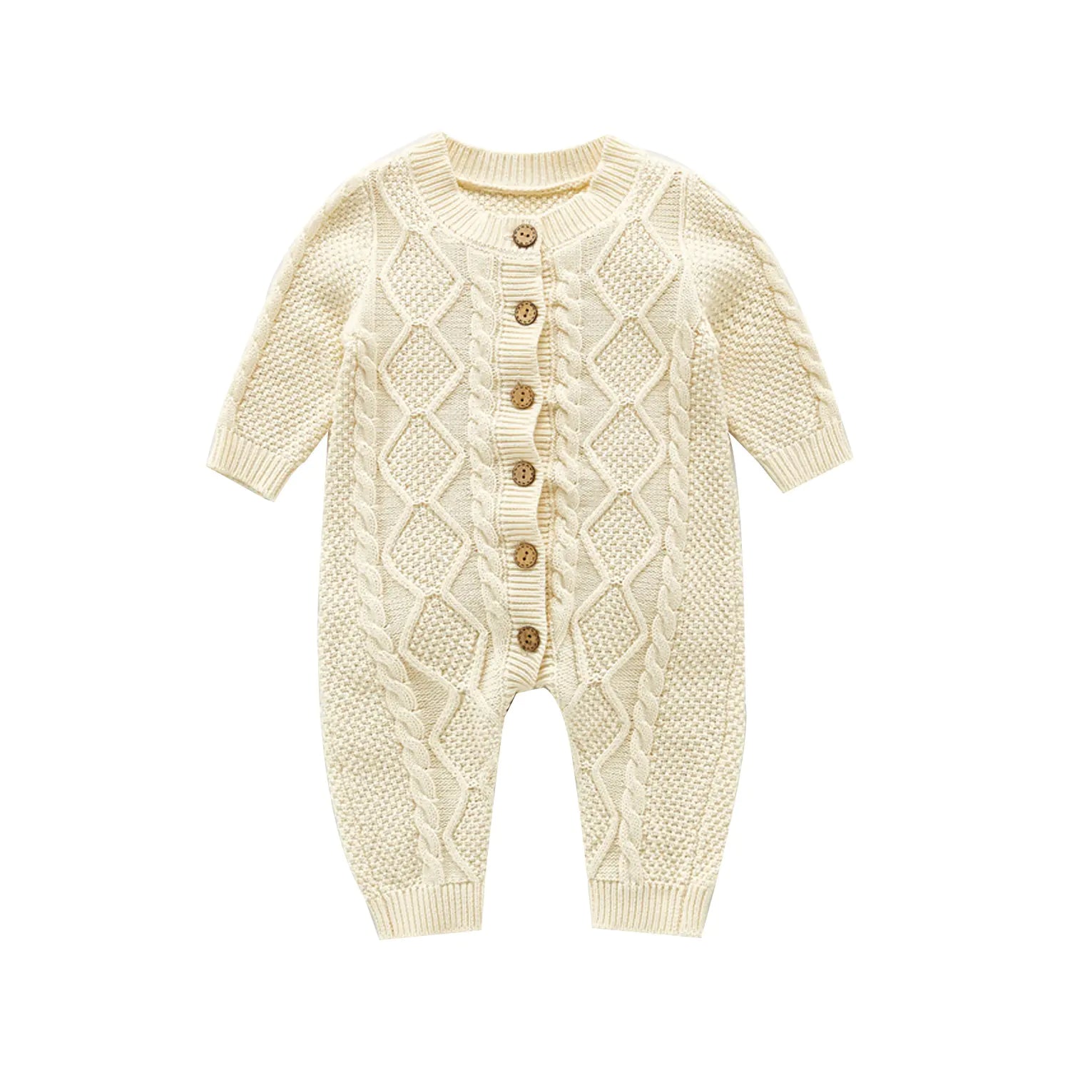 Cotton Knitted Long Sleeve Baby Romper for Boys and Girls - URBANPICK FASHION