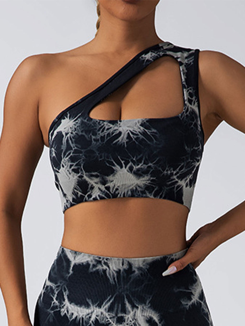 Seamless One-Shoulder Bra & Scrunch Leggings Set - High Waisted Yoga Pants - URBANPICK FASHION