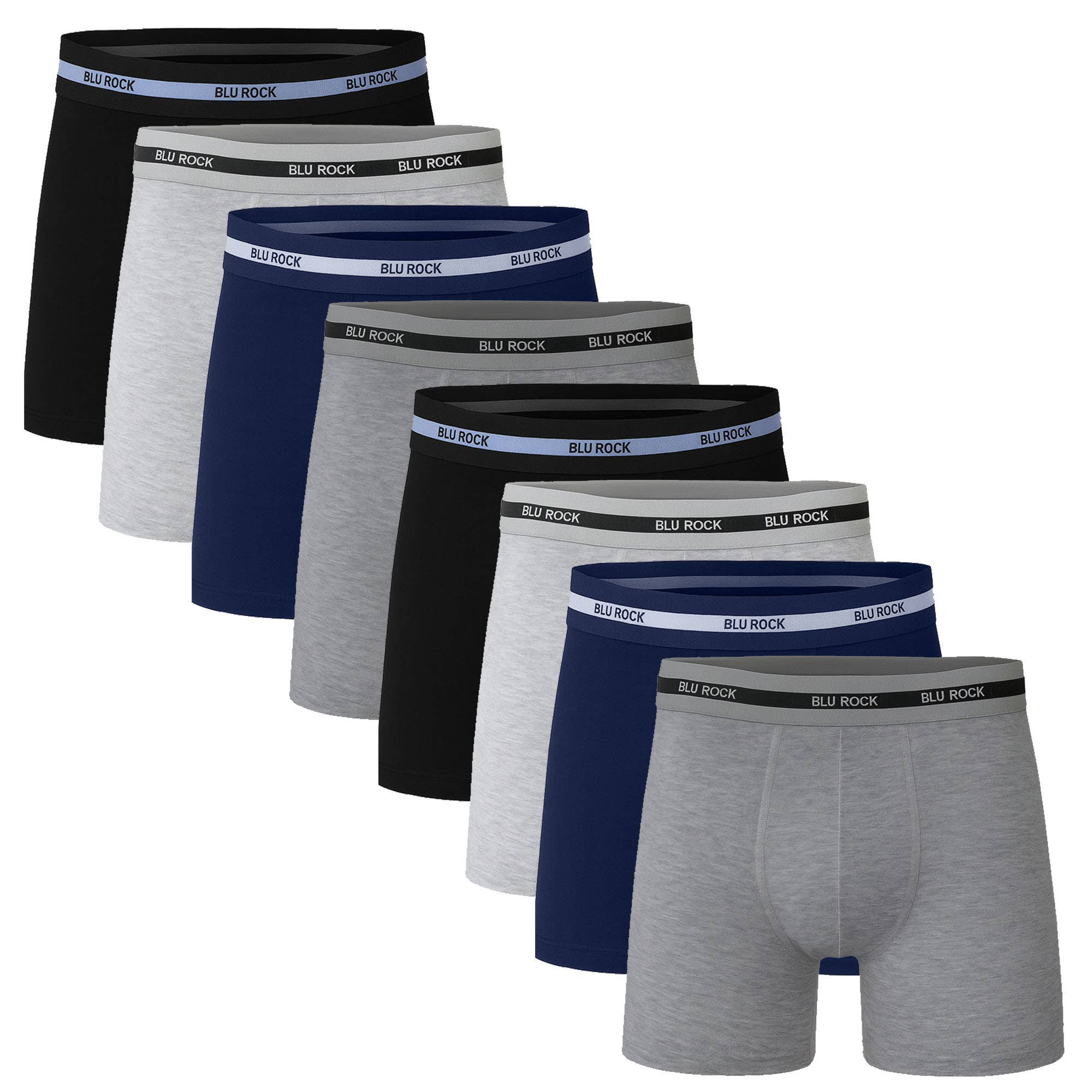 Men's 8-Pack Cotton Stretch Boxer Briefs (S-2XL): Charcoal/Navy/Black/Aqua/Red/Heather Grey / M