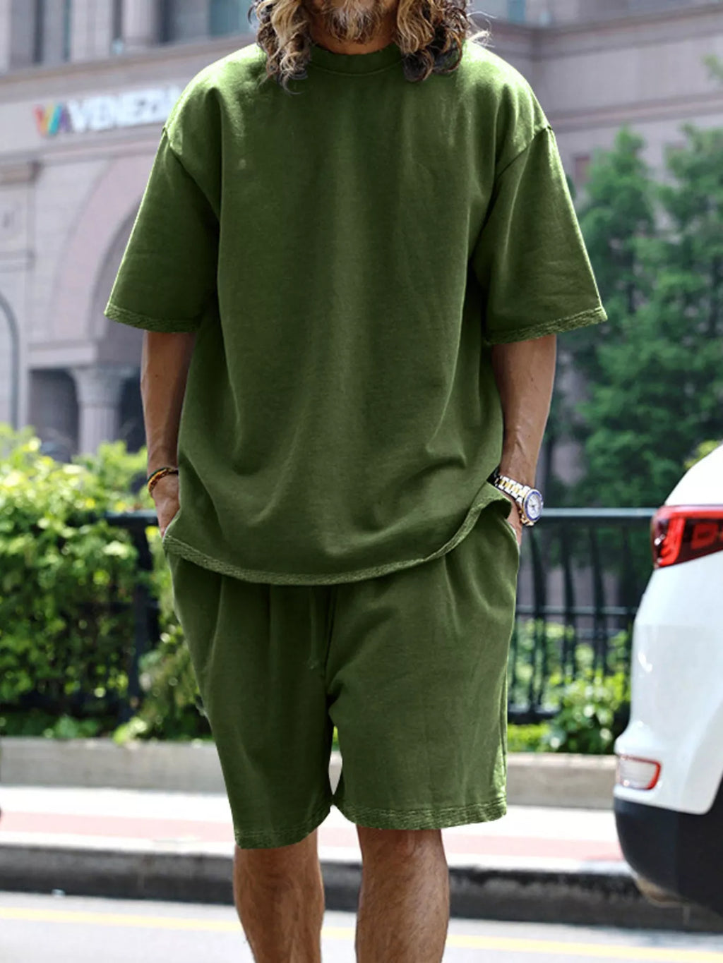 Men's Full Size Relaxed Fit T-Shirt & Shorts Set Plus Size - URBANPICK FASHION