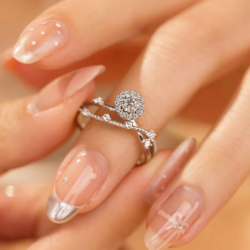 1 Carat 925 Sterling Silver Moissanite Layered Ring - URBANPICK FASHION