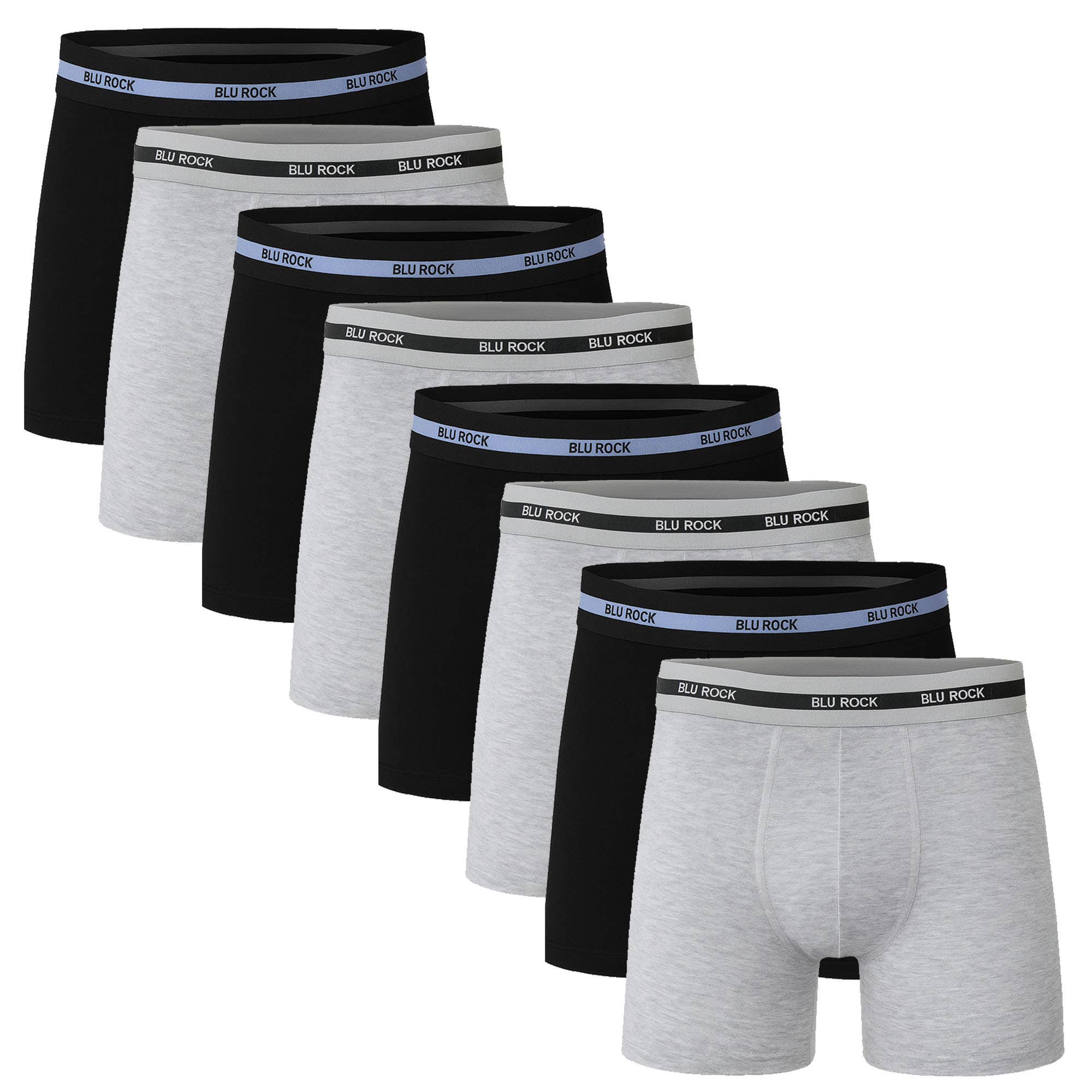 Men's 8-Pack Cotton Stretch Boxer Briefs (S-2XL): Charcoal/Navy/Black/Aqua/Red/Heather Grey / S
