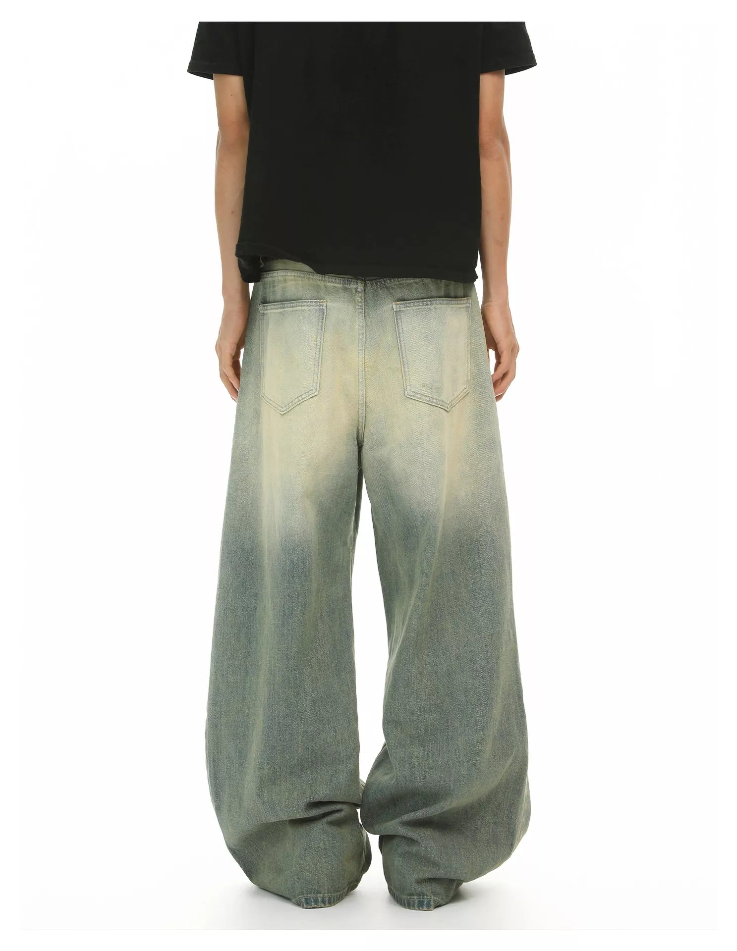 Men's Vintage Wash Wide Leg Jeans - URBANPICK FASHION