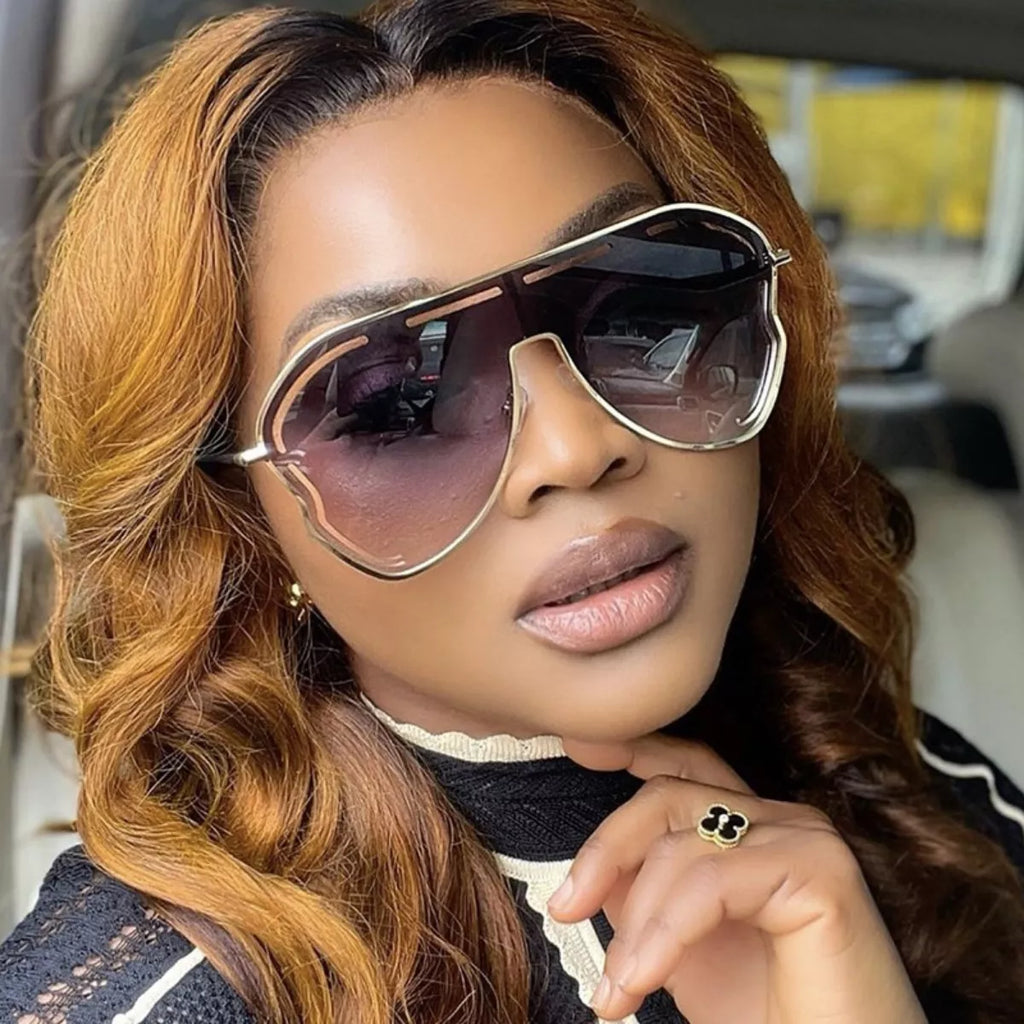 Oversized Aviator Gradient Sunglasses - URBANPICK FASHION