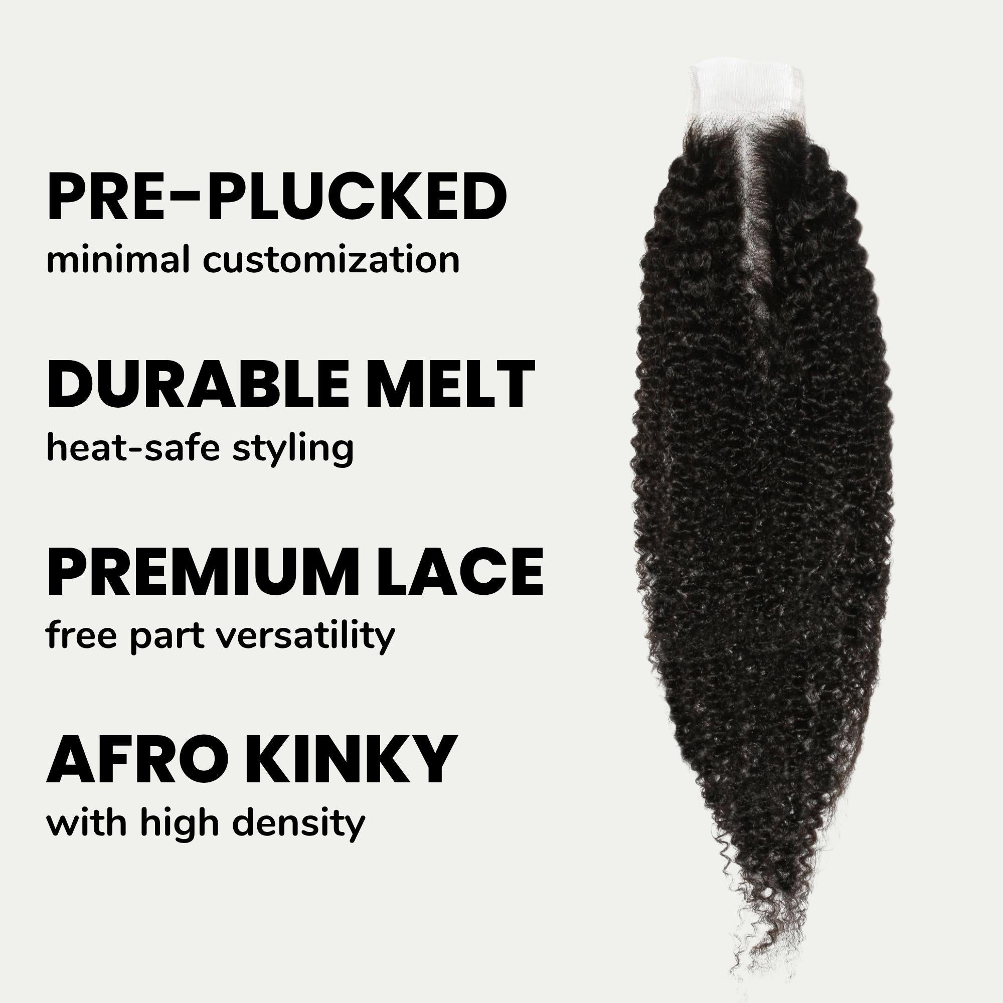 Afro Kinky 2x6 Transparent Lace Human Hair Closure - URBANPICK FASHION