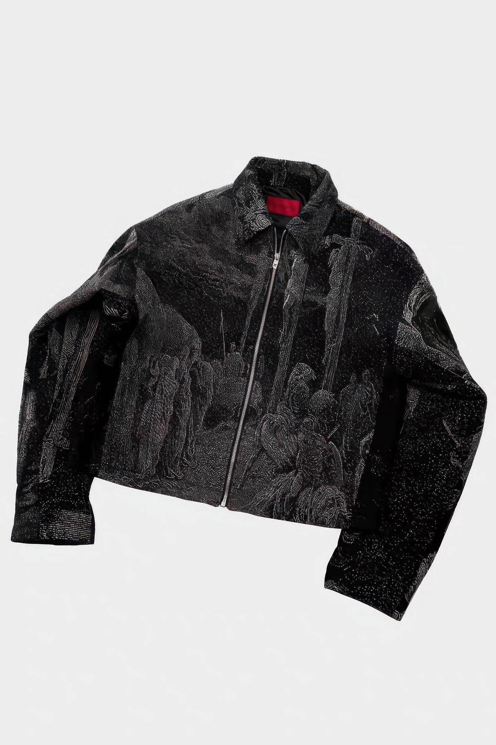 Avant-Garde Oversized Blazer - Textured Jacquard for Dark Fashion - URBANPICK FASHION
