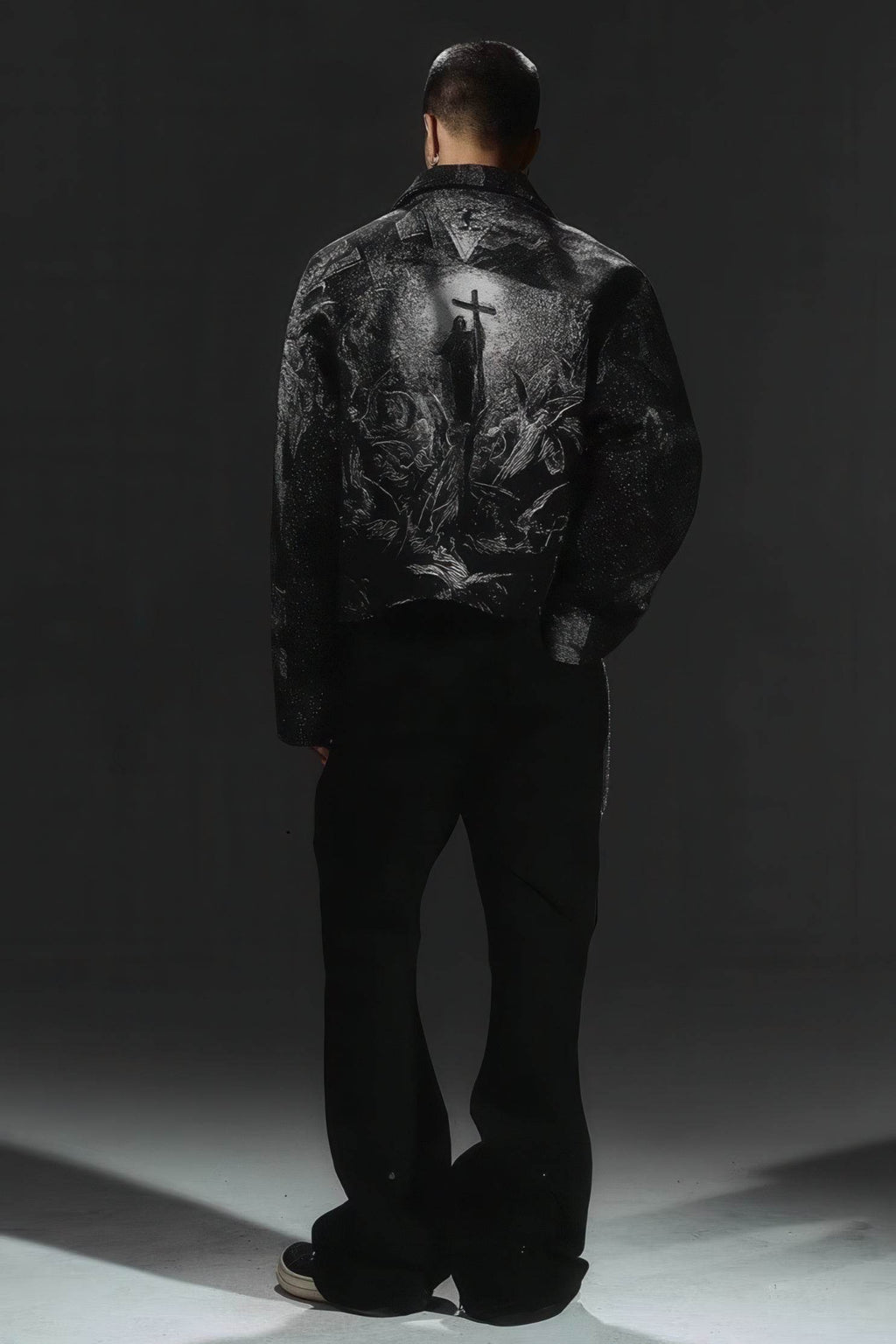 Avant-Garde Oversized Blazer - Textured Jacquard for Dark Fashion - URBANPICK FASHION