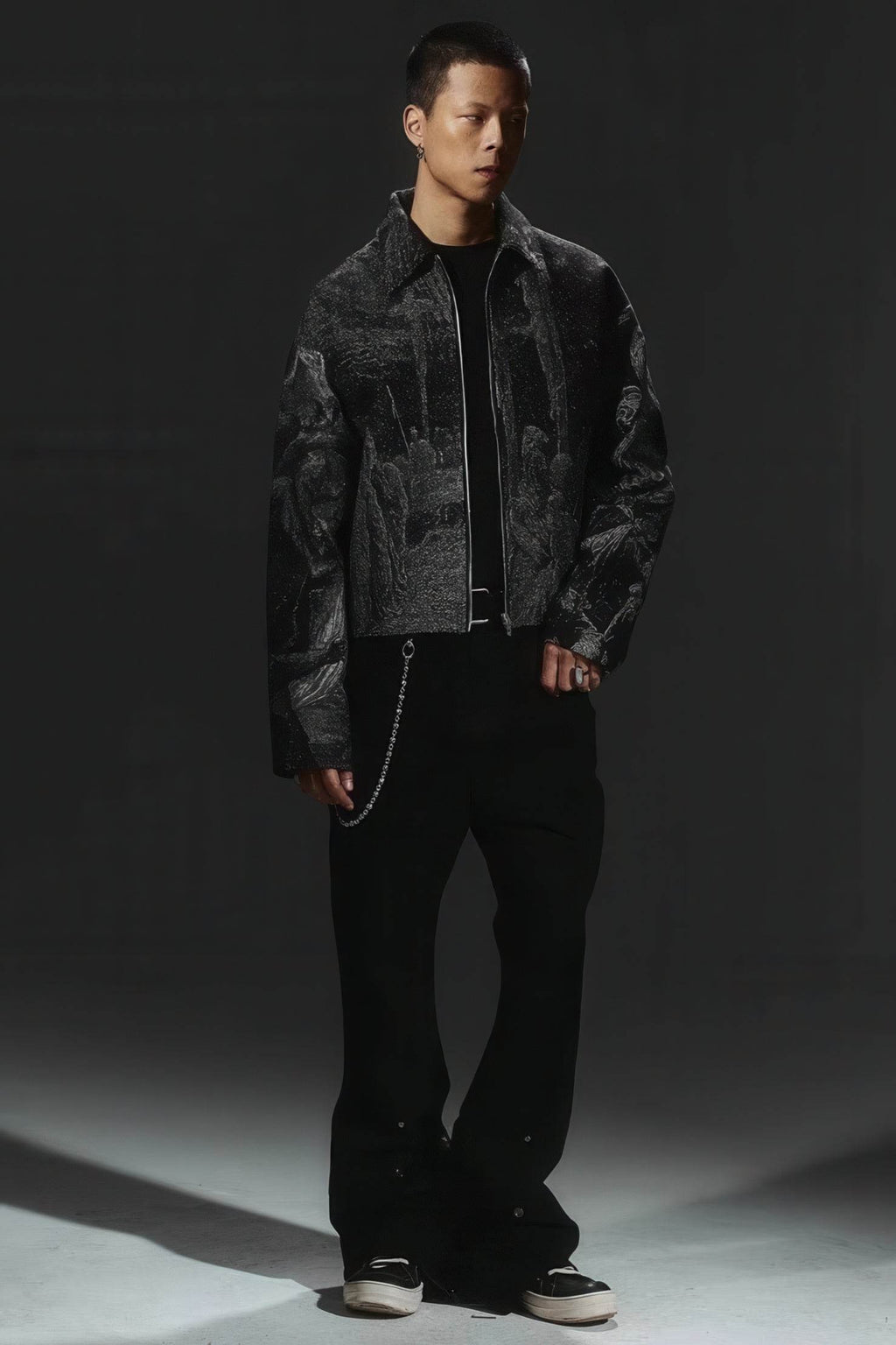 Avant-Garde Oversized Blazer - Textured Jacquard for Dark Fashion - URBANPICK FASHION