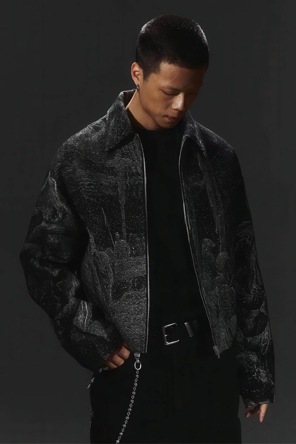 Avant-Garde Oversized Blazer - Textured Jacquard for Dark Fashion - URBANPICK FASHION