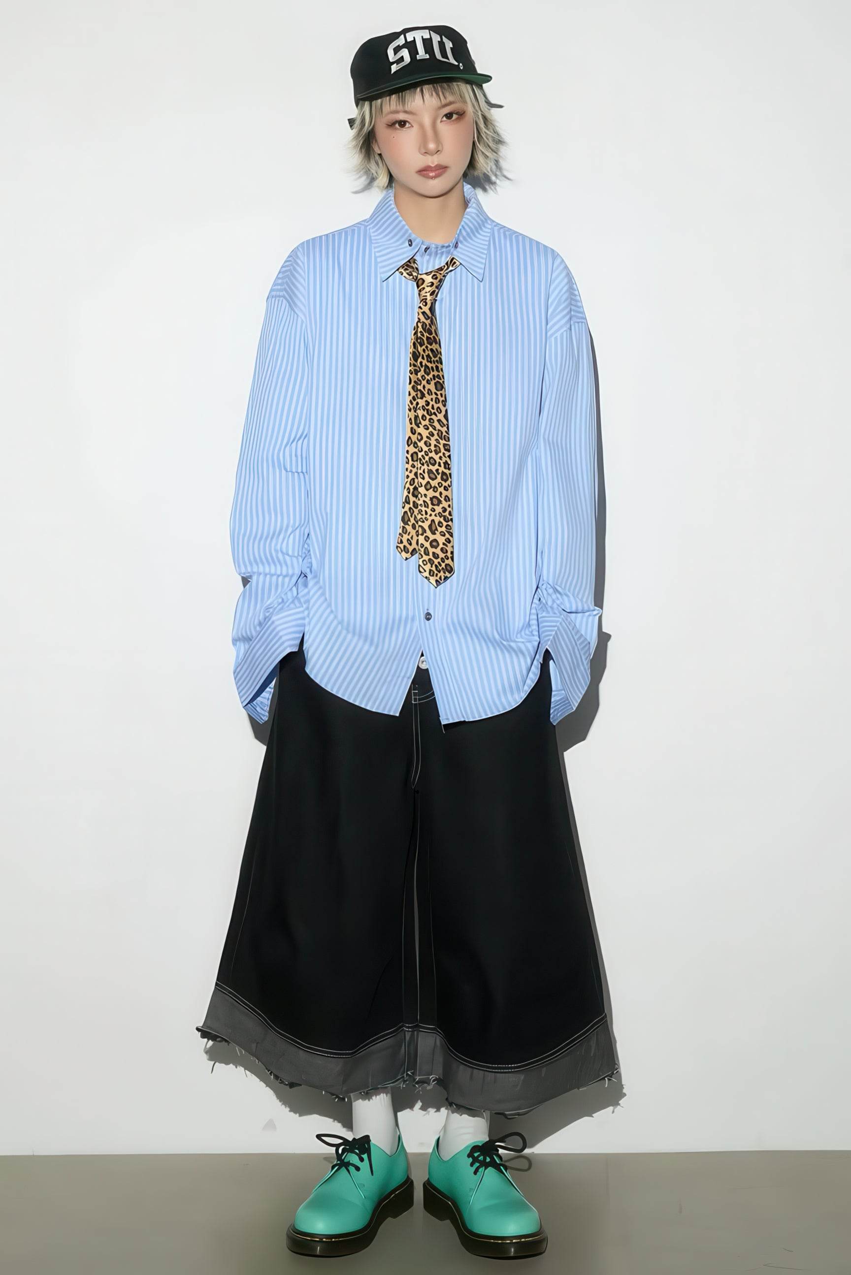 Button-Fly Cropped Jeans - Streetwear Washed Wide Leg Pants - URBANPICK FASHION