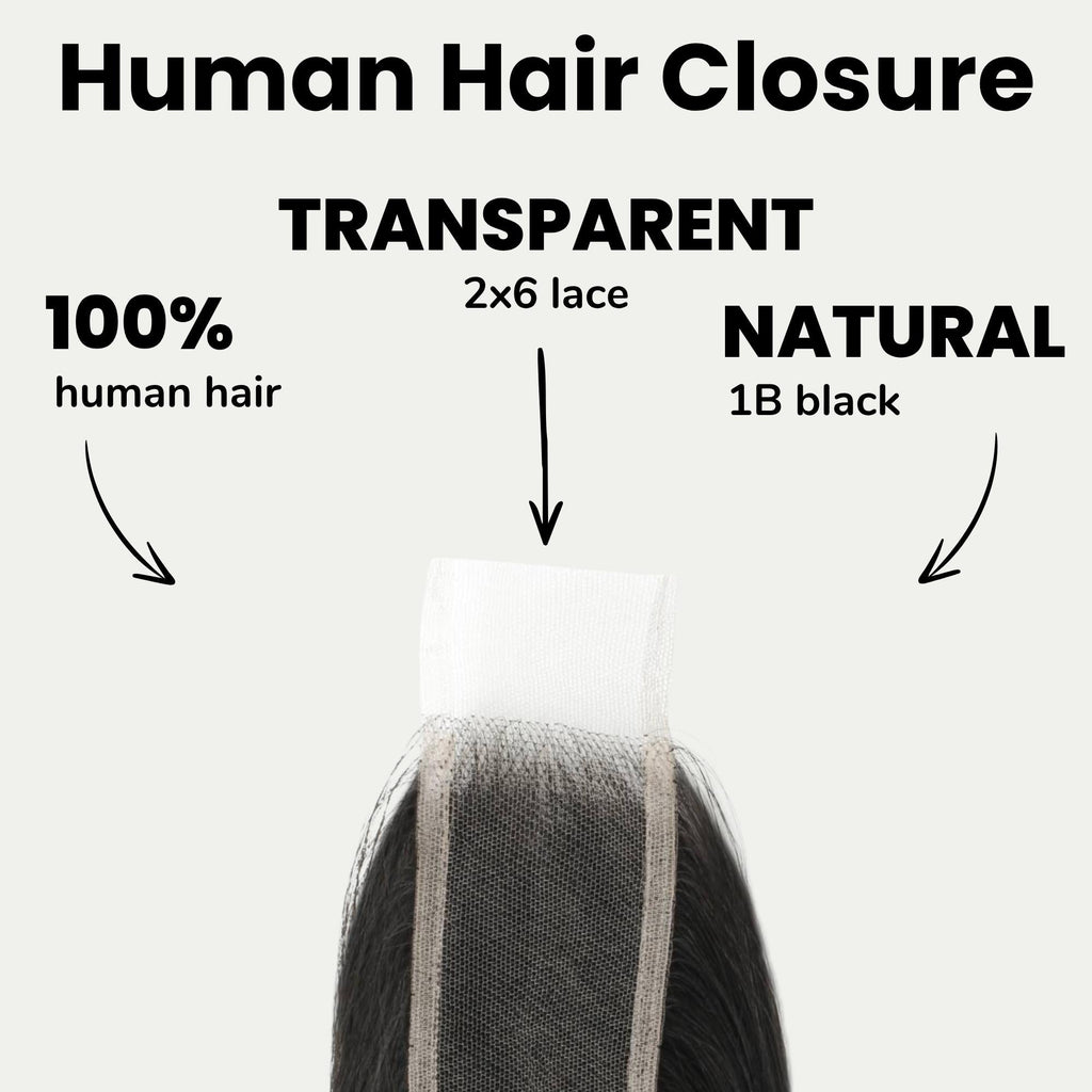 Brazilian Silky Straight 2x6 Transparent Lace Human Hair Closure - URBANPICK FASHION