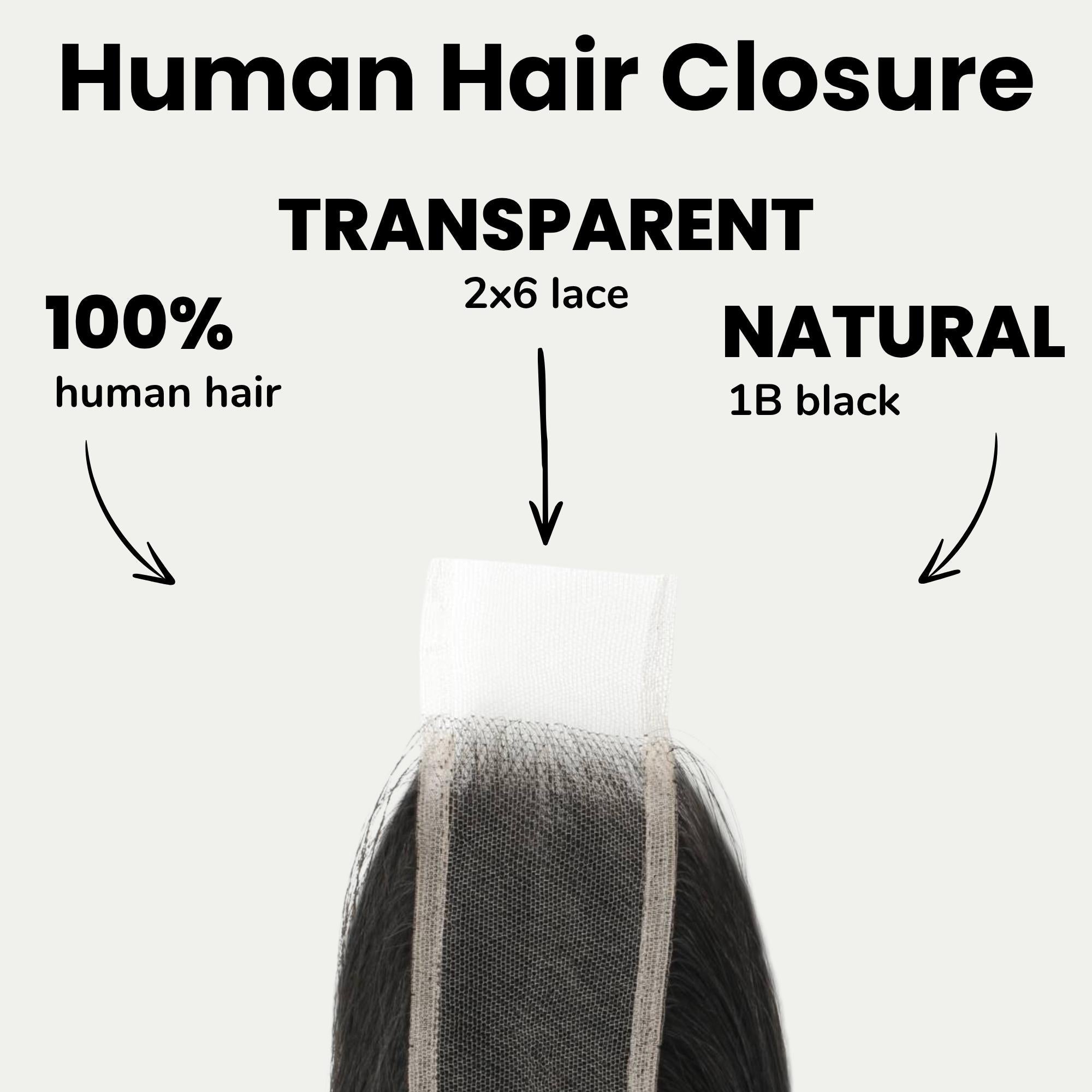 Brazilian Silky Straight 2x6 Transparent Lace Human Hair Closure - URBANPICK FASHION