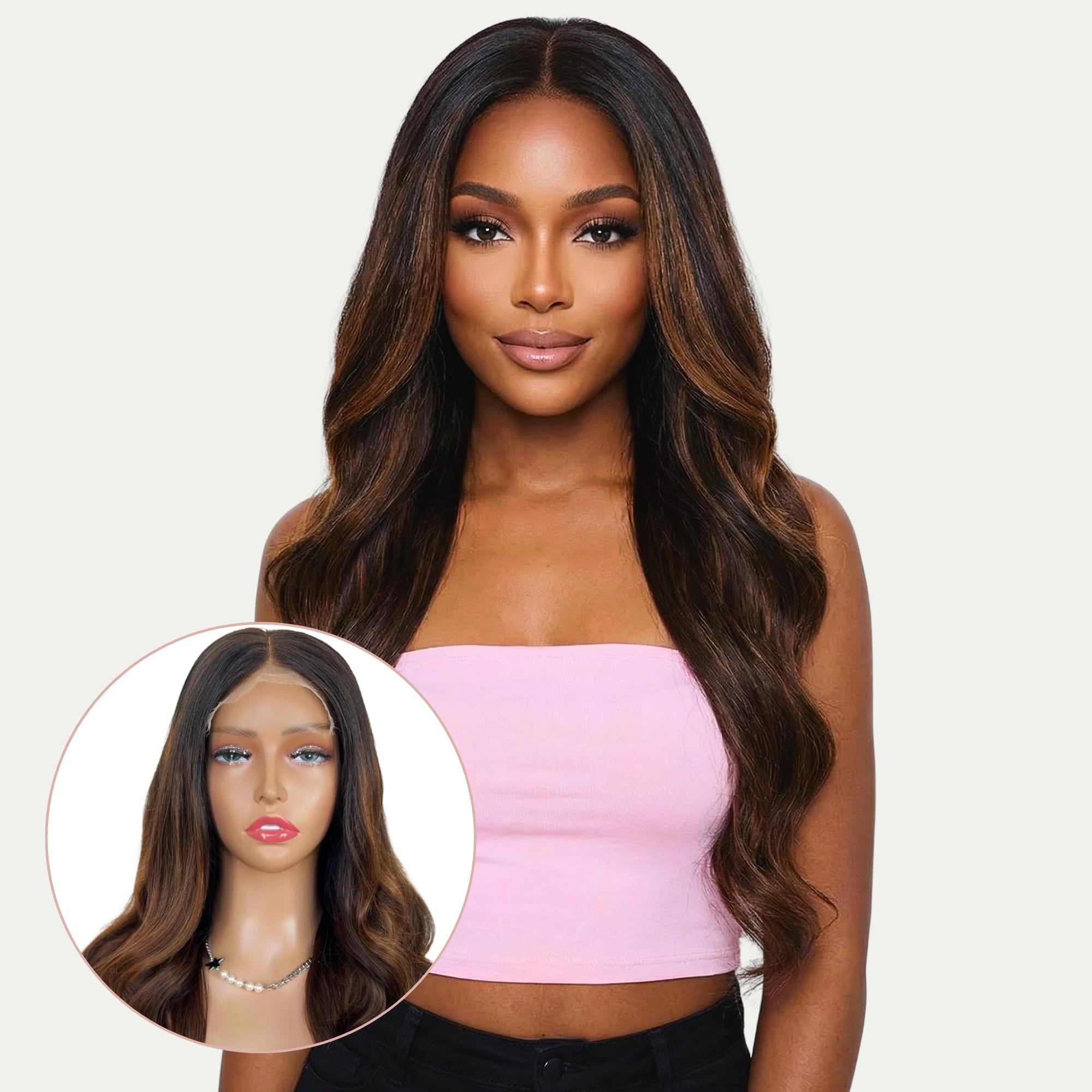Raw Celine Glueless 5x5 HD Lace Professionally Colored 100% Human Hair Closure Wig - URBANPICK FASHION