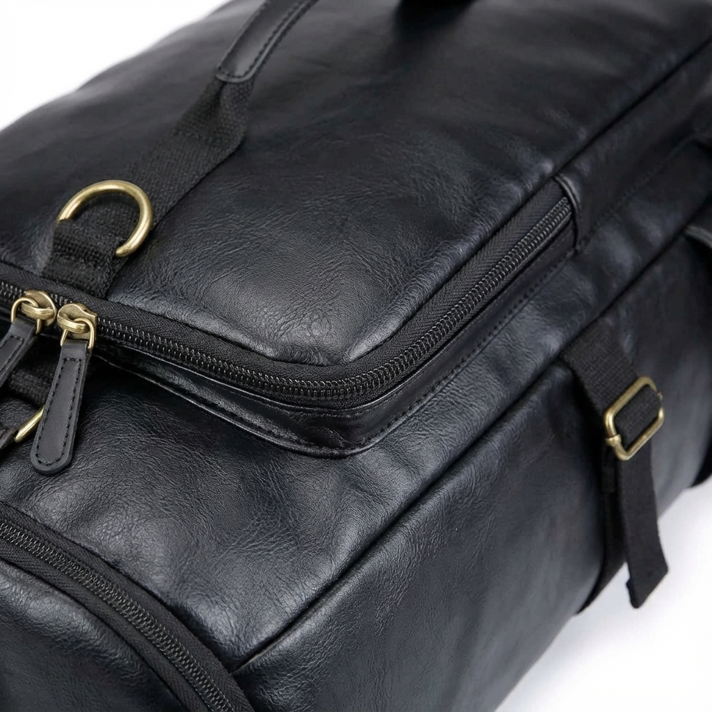 Men's Vegan Leather Duffel Bag – Convertible 40L Travel - URBANPICK FASHION
