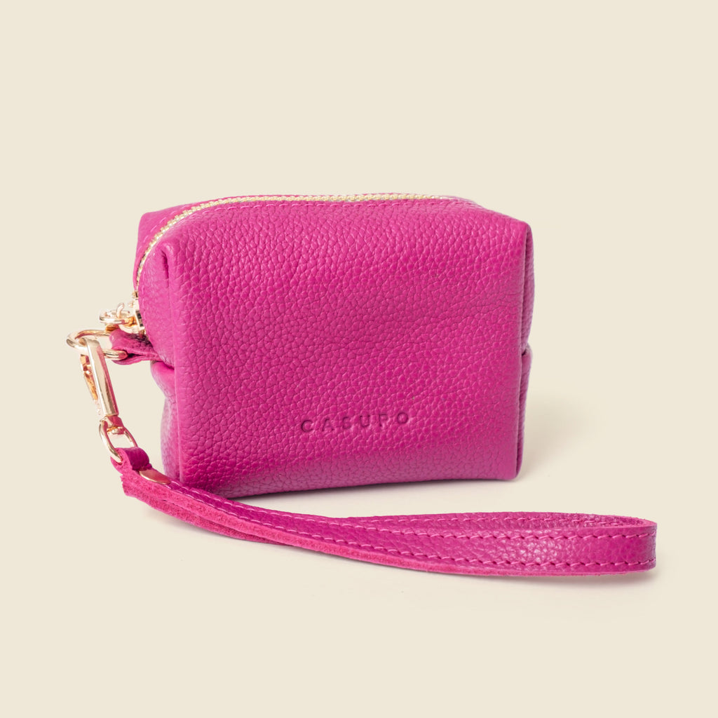 Mini Zipper Bag with Wristlet - Pink - URBANPICK FASHION