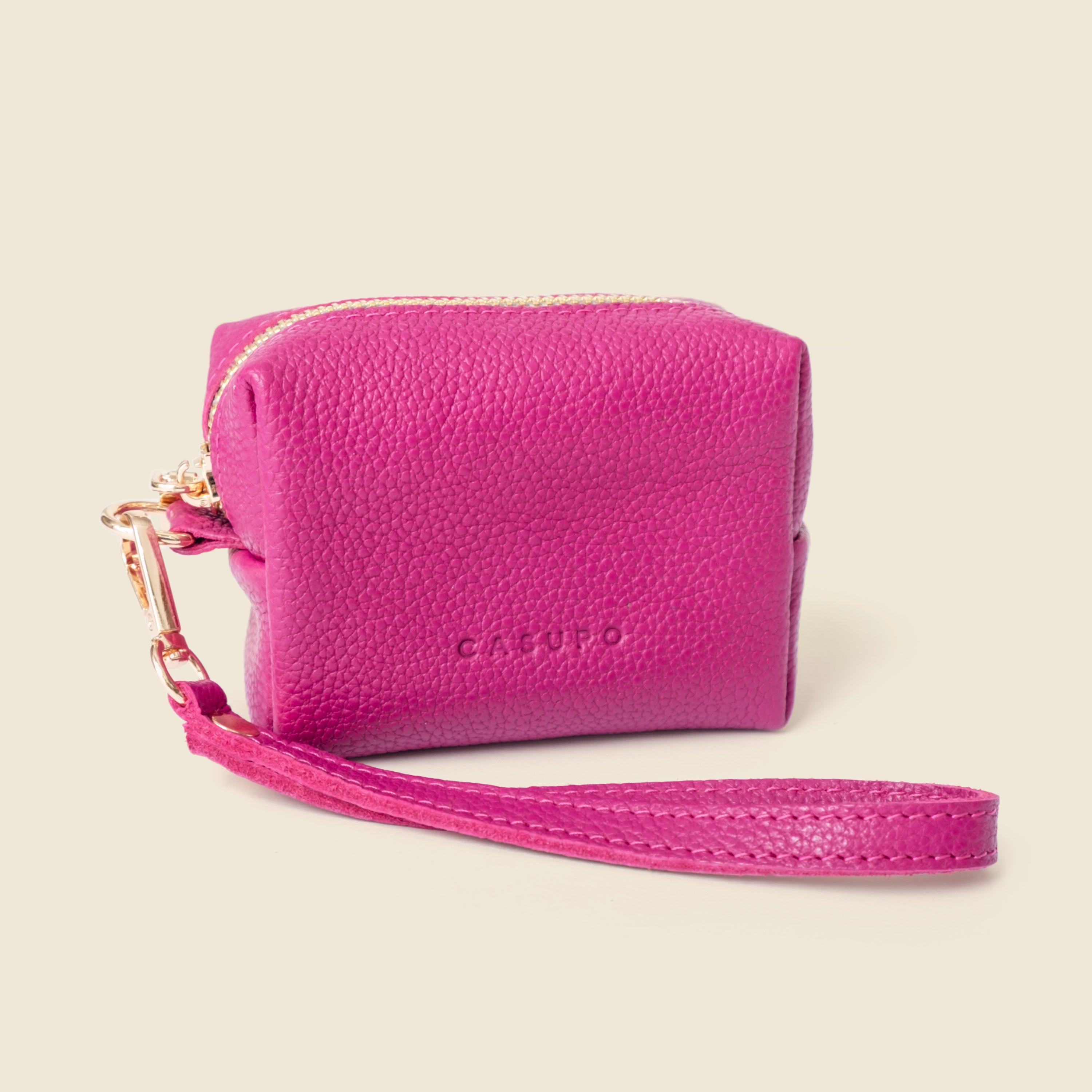 Mini Zipper Bag with Wristlet - Pink - URBANPICK FASHION