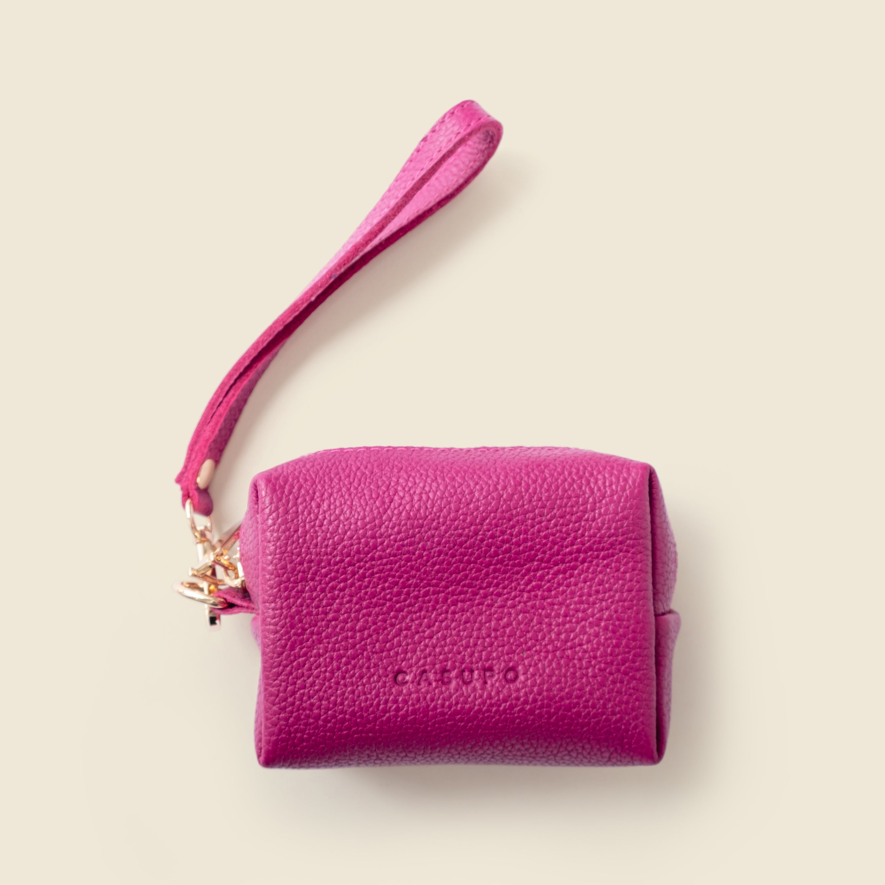 Mini Zipper Bag with Wristlet - Pink - URBANPICK FASHION