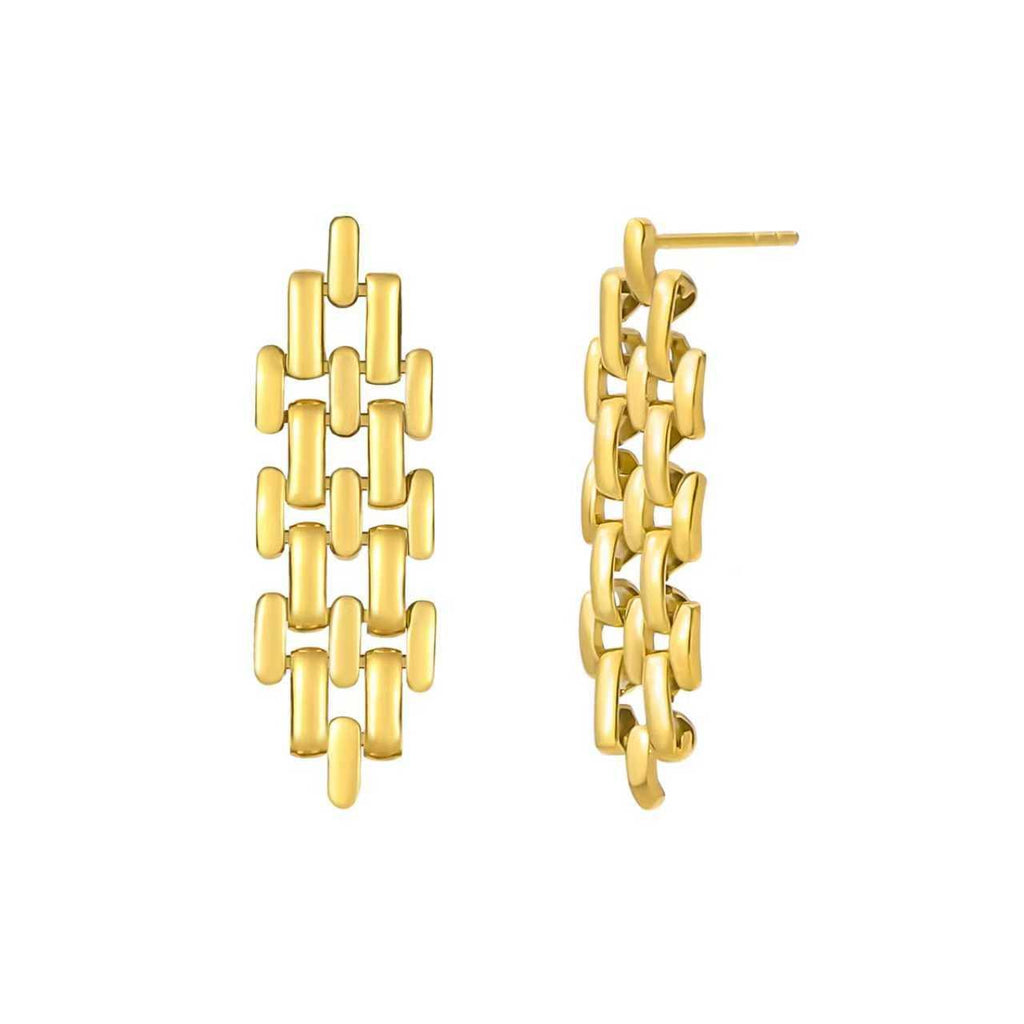 ER004G B.Tiff Gold Ripple Earrings - URBANPICK FASHION