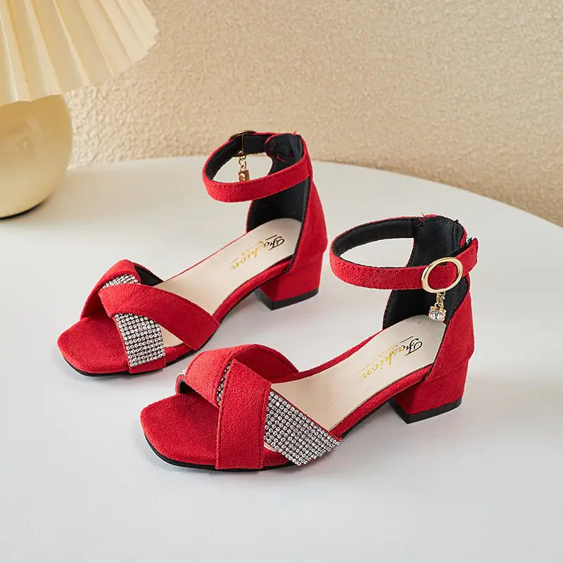 Girls' Summer Rhinestone Princess Sandals for Weddings - URBANPICK FASHION
