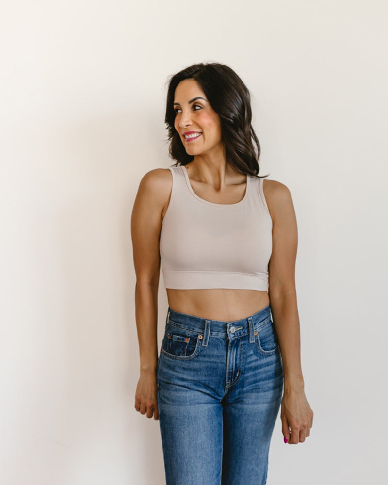 Classic Wide Strap Tank Halftee - URBANPICK FASHION