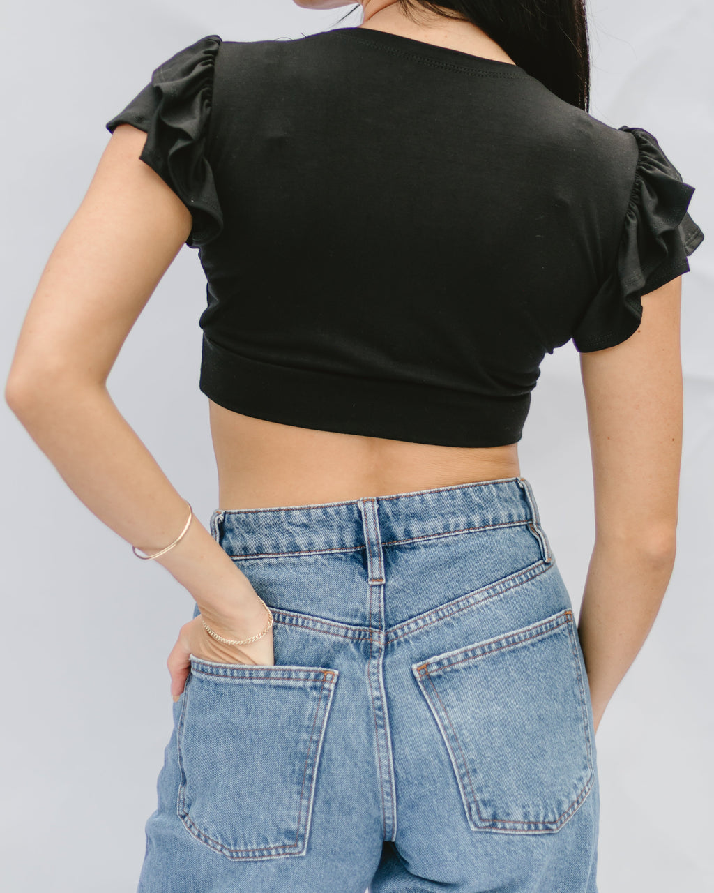 Ruffle Sleeve Halftee - URBANPICK FASHION