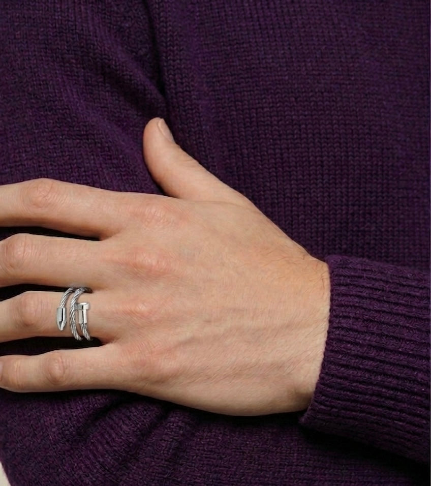 RG116W B.Tiff Pointe Cable Adjustable Ring - URBANPICK FASHION