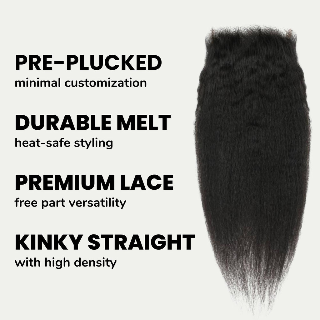 Kinky Straight 5x5 HD Lace Human Hair Closure - URBANPICK FASHION