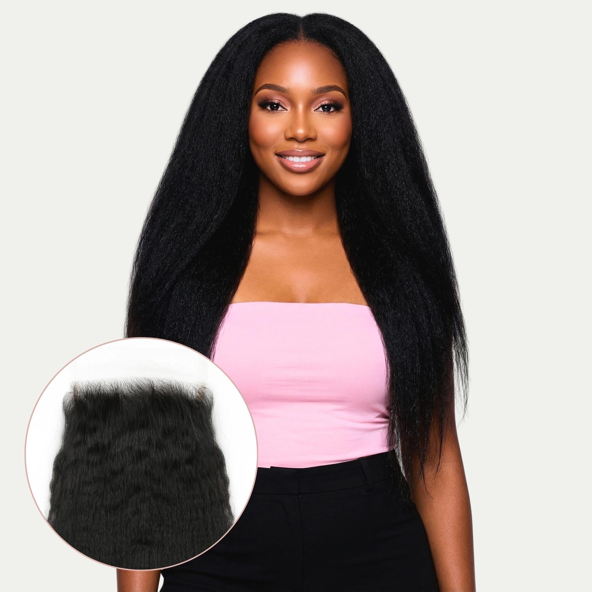 Kinky Straight 5x5 HD Lace Human Hair Closure - URBANPICK FASHION