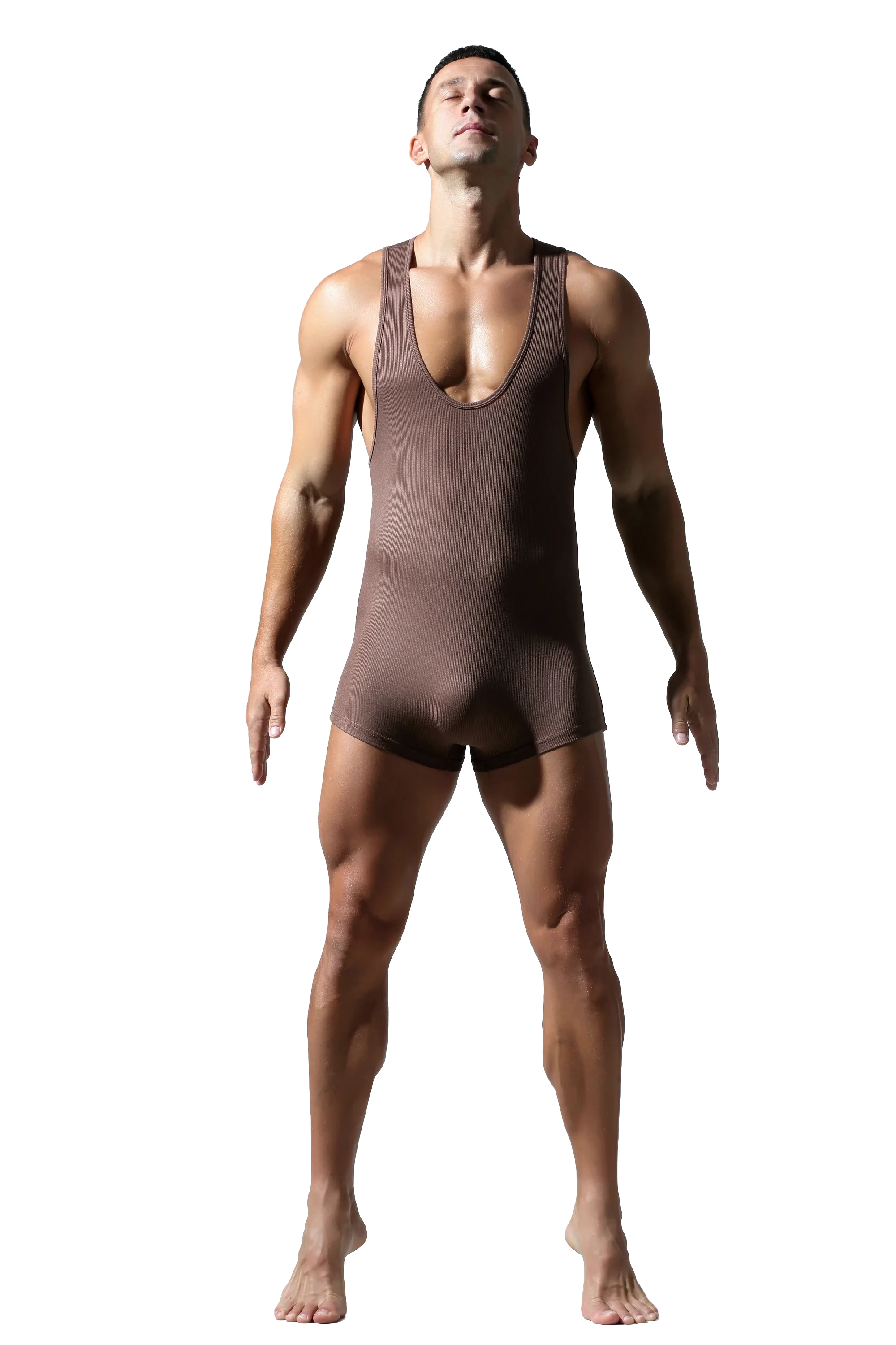Men's One-Piece Bodysuit - Sleek Tank Top Style - URBANPICK FASHION