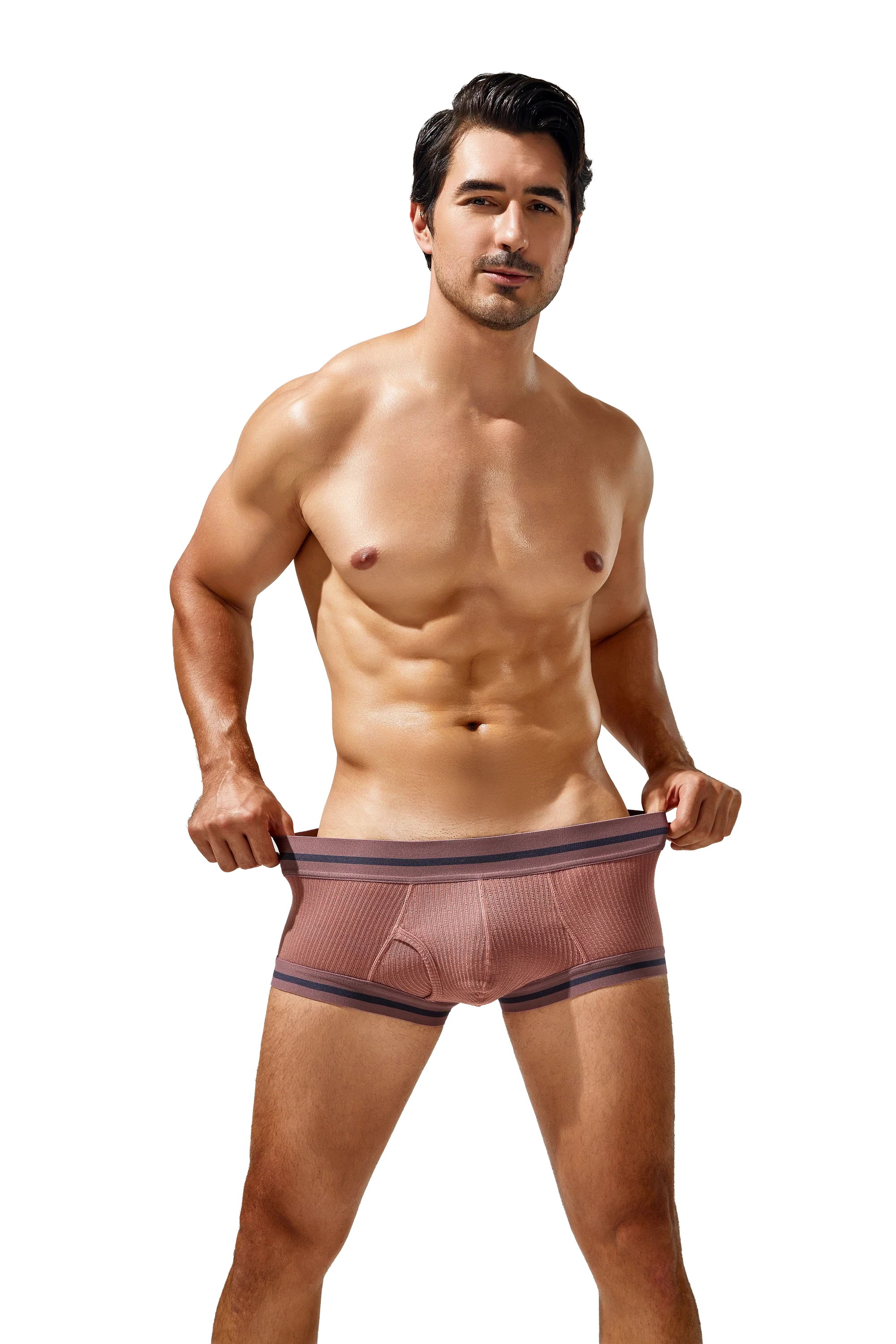 Men's Cotton Boxer Briefs , Breathable & Solid Colors
