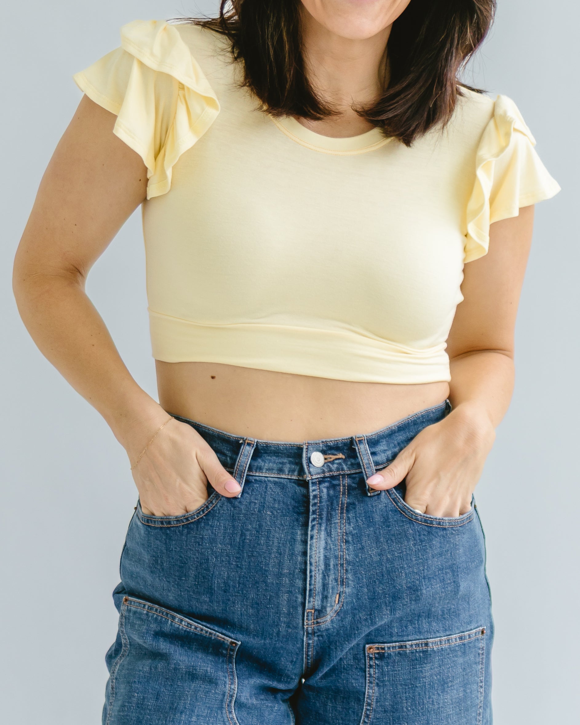 Ruffle Sleeve Halftee - URBANPICK FASHION