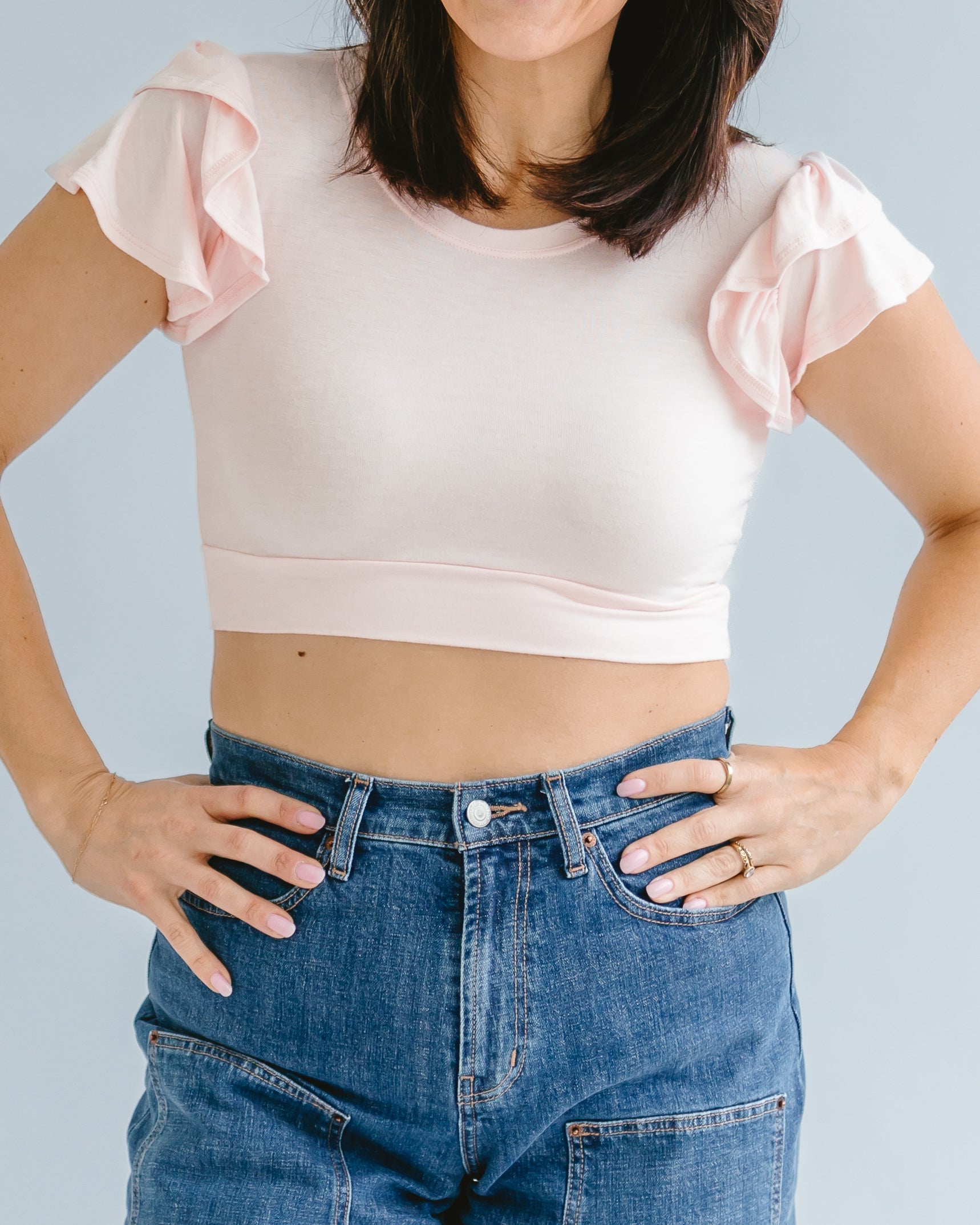 Ruffle Sleeve Halftee - URBANPICK FASHION
