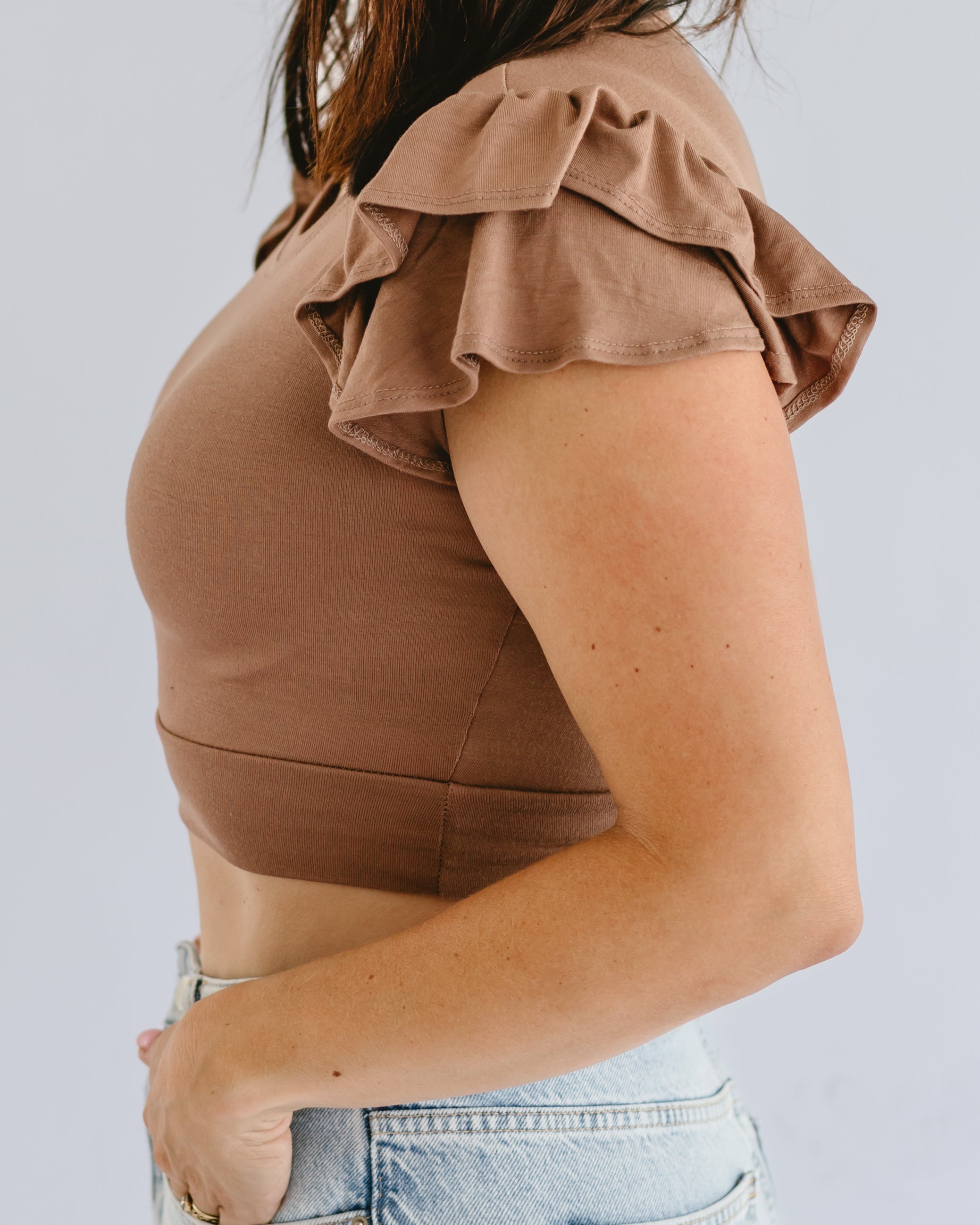 Ruffle Sleeve Halftee - URBANPICK FASHION