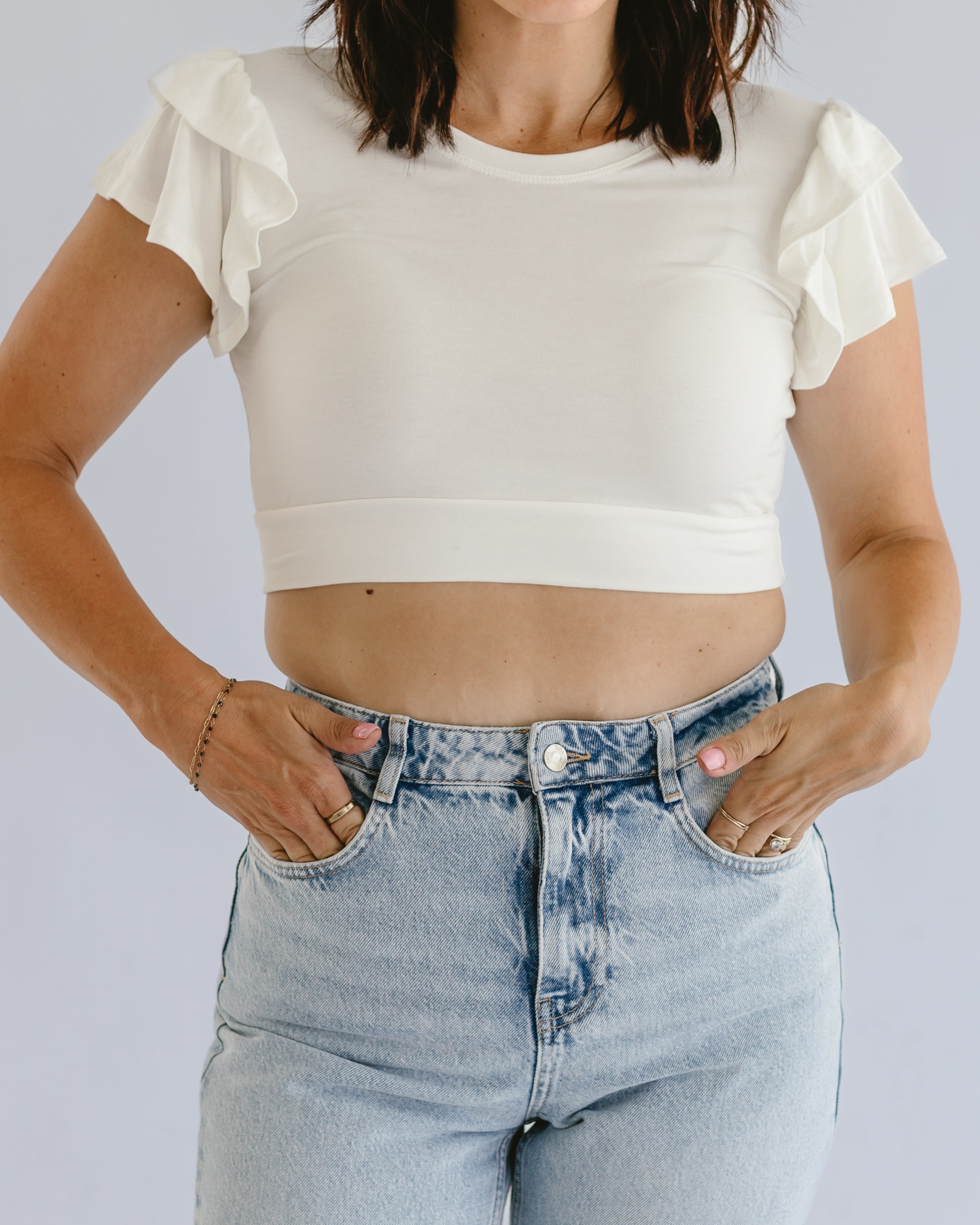 Ruffle Sleeve Halftee - URBANPICK FASHION