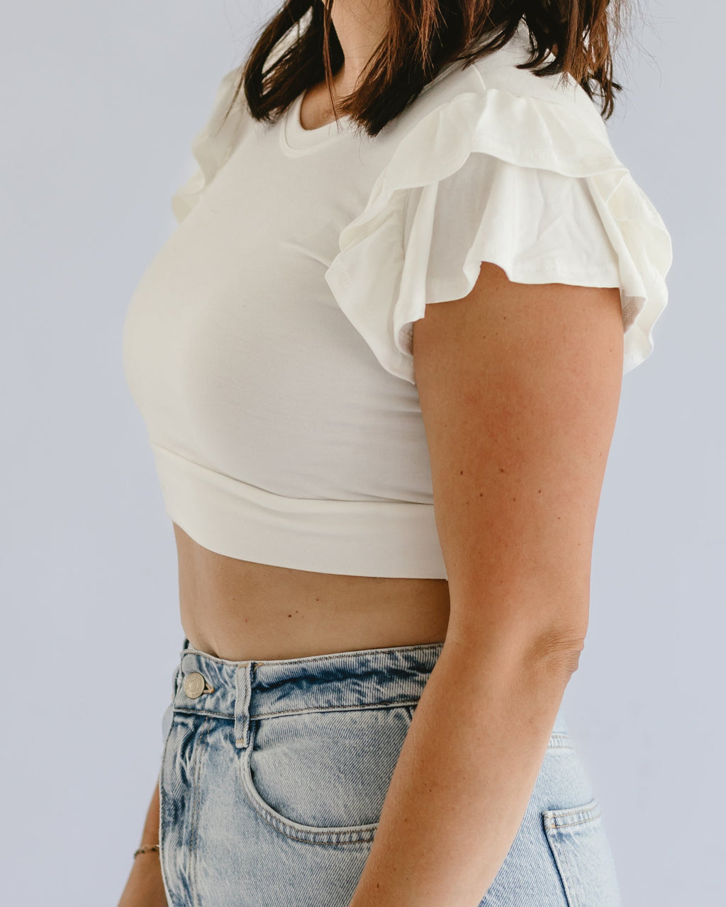 Ruffle Sleeve Halftee - URBANPICK FASHION