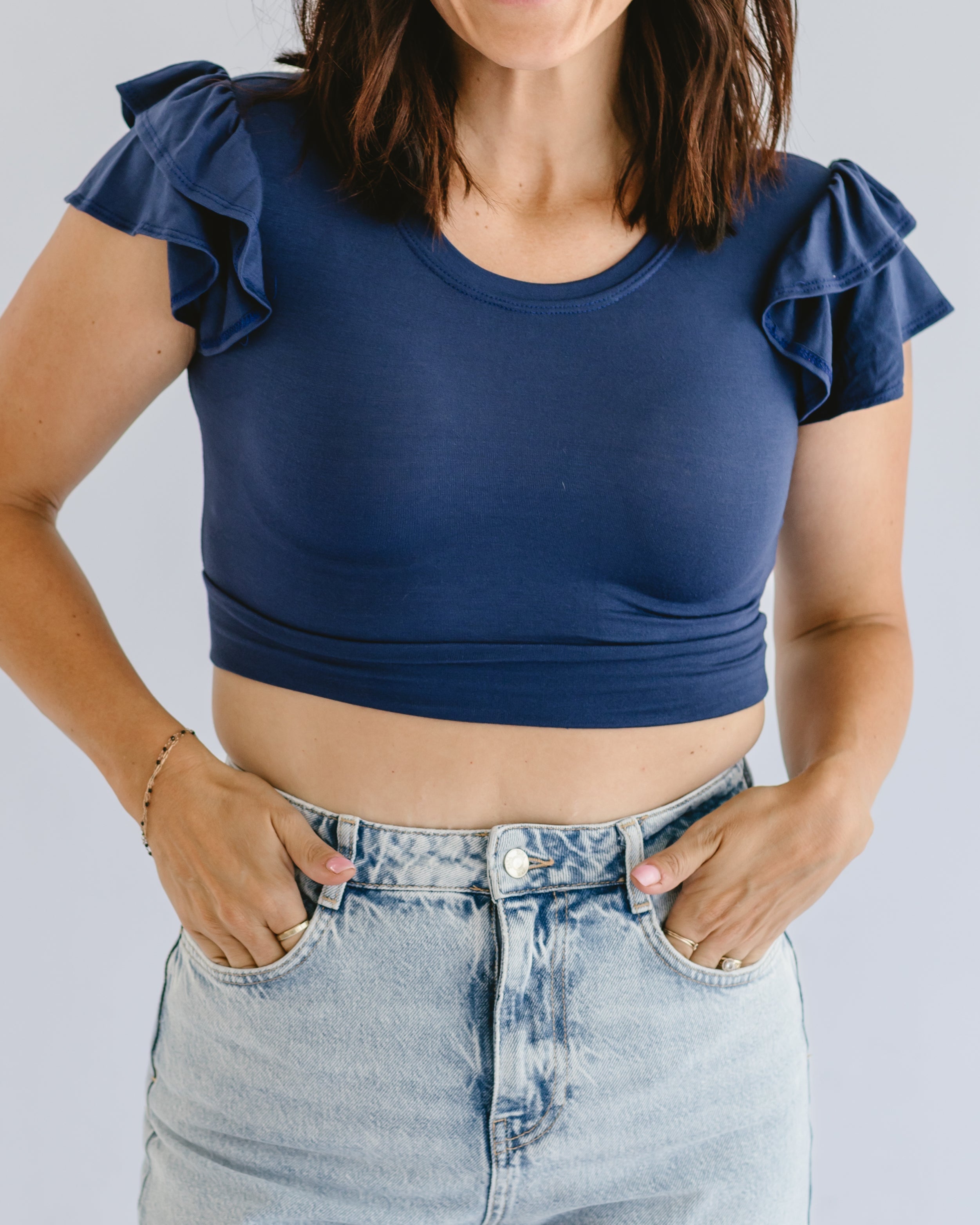 Ruffle Sleeve Halftee - URBANPICK FASHION