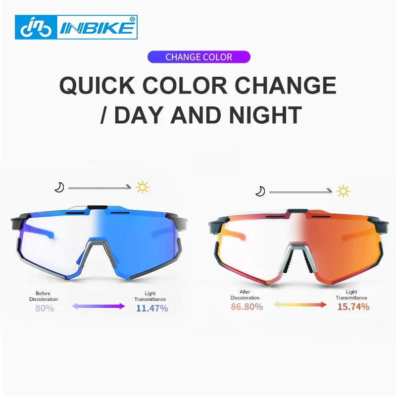 INBIKE Photochromic Cycling Sport Sunglasses
