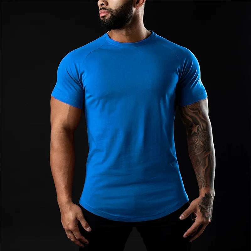 FlexFit Cotton Tee: Summer Athletic Muscle Shirt - URBANPICK FASHION