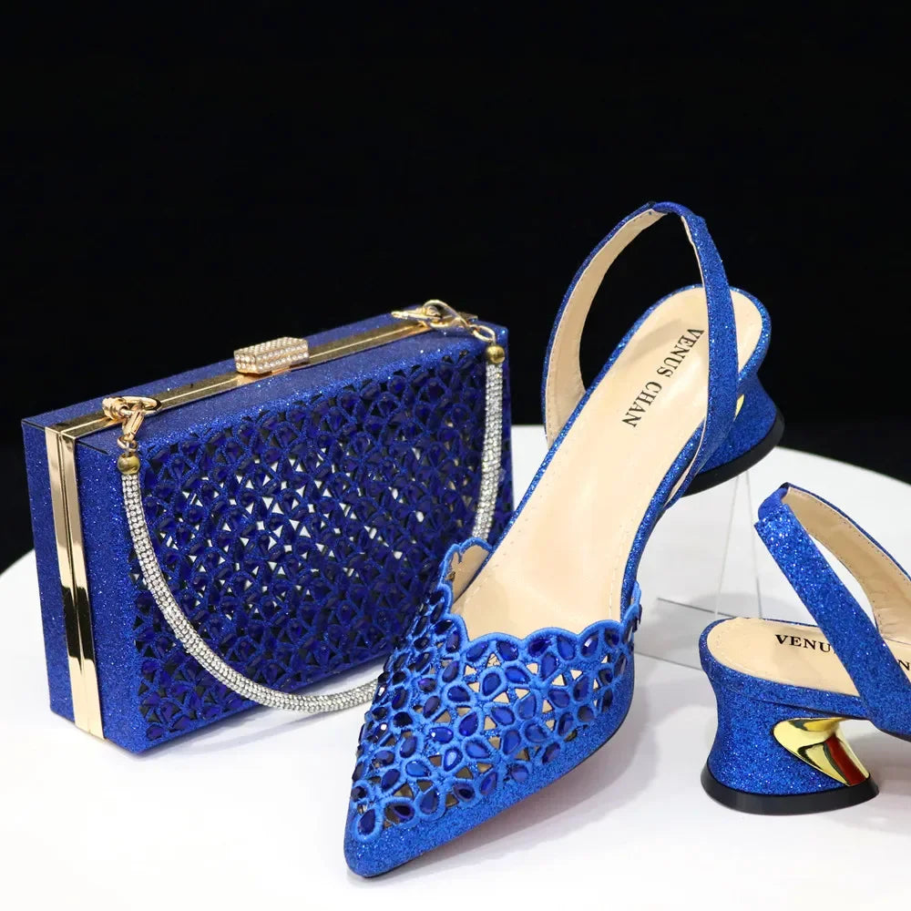 New Low Heel Pointed-Toe Shoes and Bags Set - URBANPICK FASHION