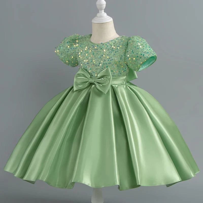 Baby Girls Christmas Dress Sequin ShortSleeve Party Dress Birthday Toddler Dress Wedding Princess Dress for Kid Girl Luxury Cown - URBANPICK FASHION