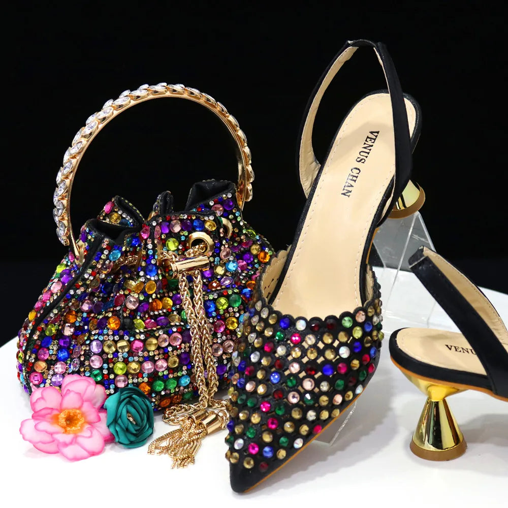 New Diamond Design Shoe and Bag Set - URBANPICK FASHION