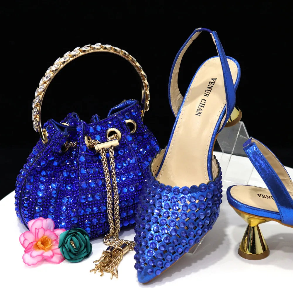 New Diamond Design Shoe and Bag Set - URBANPICK FASHION