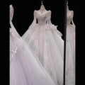 White Long Sleeved High-end Wedding Dress EDW2309 - URBANPICK FASHION